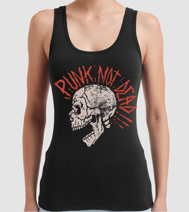 Punk Not Dead model negru pe tricou