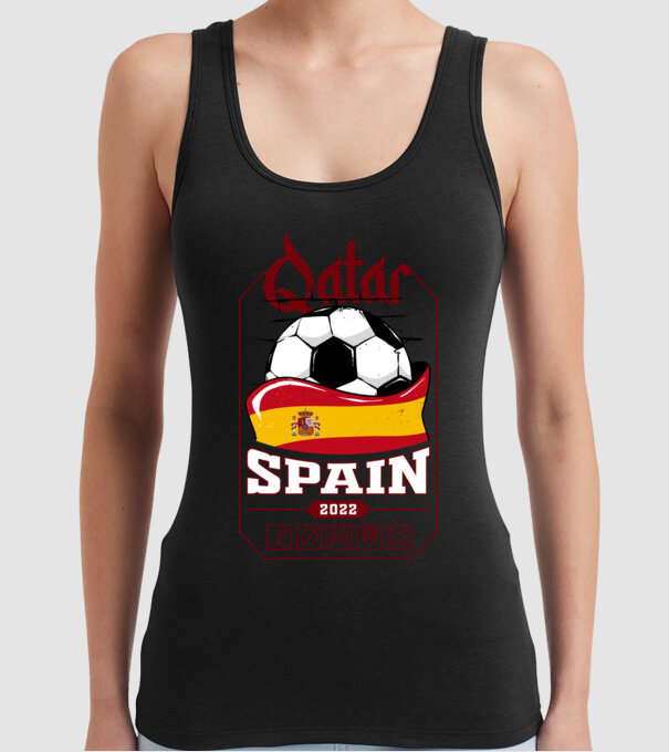 Qatar teams Spain model negru pe tricou