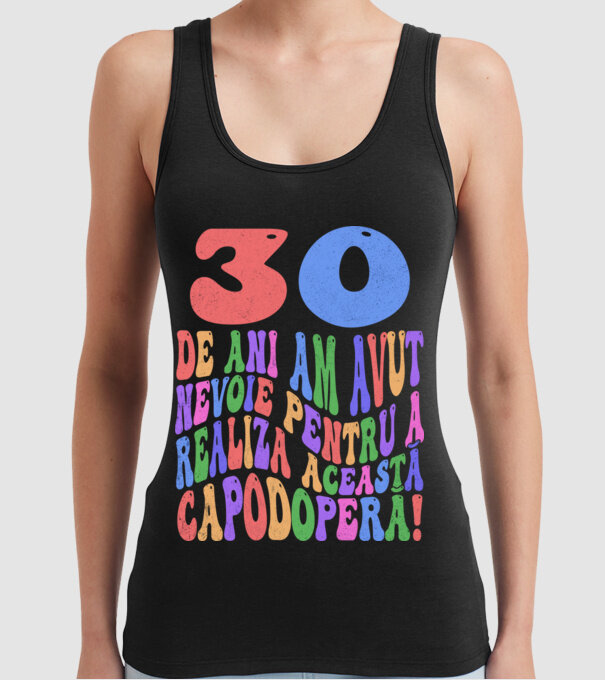 Realiza această capodoperă 30 model negru pe tricou