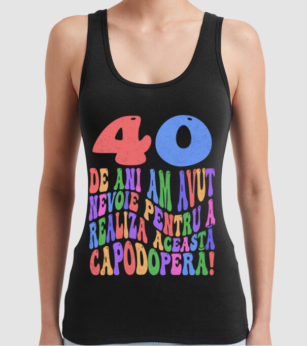 Realiza această capodoperă 40 model negru pe tricou