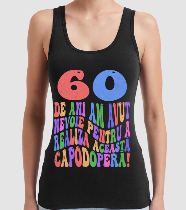 Realiza această capodoperă 60 model negru pe tricou