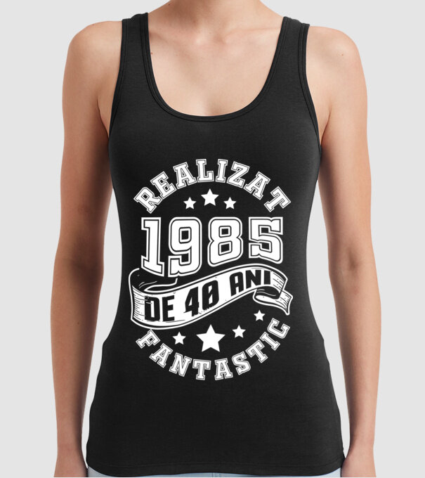 Realizat de fantastic - 1985 model negru pe tricou