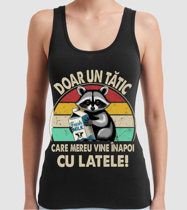 Retro Apa aki visszajött a tejjel RO model negru pe tricou