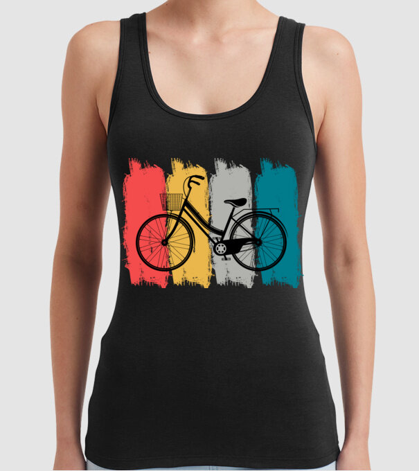 Retro city bike model negru pe tricou