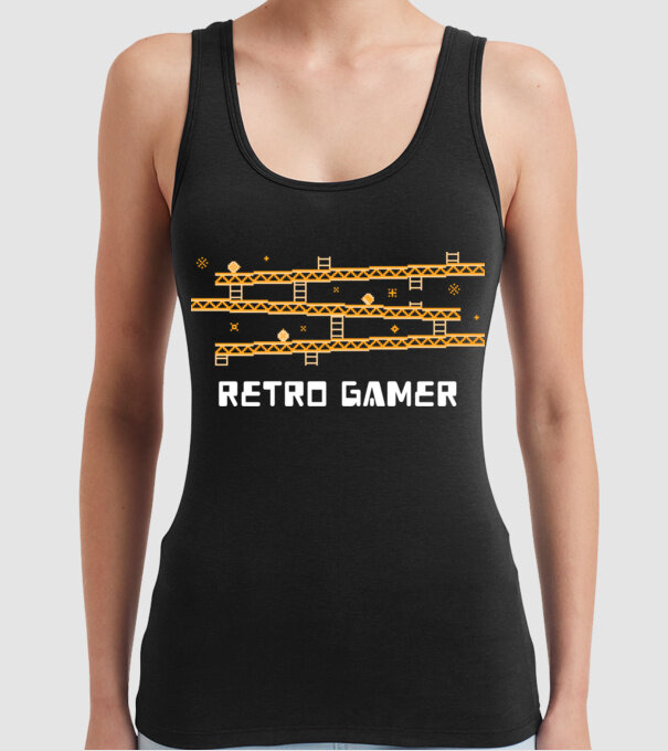 Retro gamer 2 model negru pe tricou