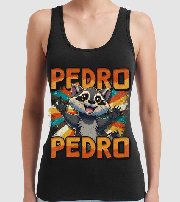 Retro Pedro model negru pe tricou