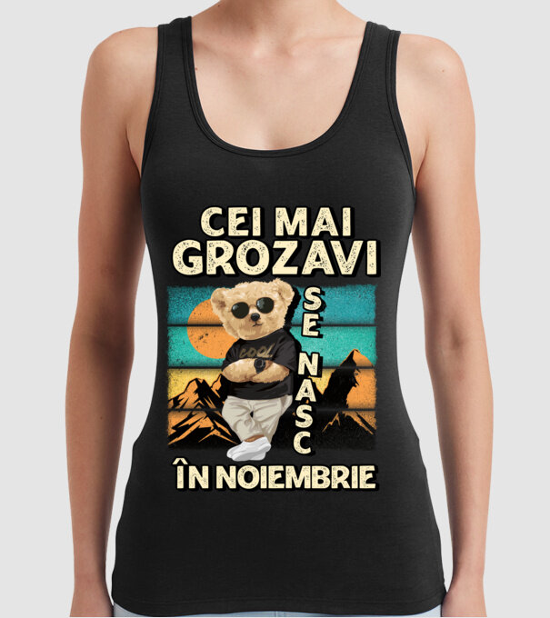 RETRO teddy NOIEMBRIE model negru pe tricou