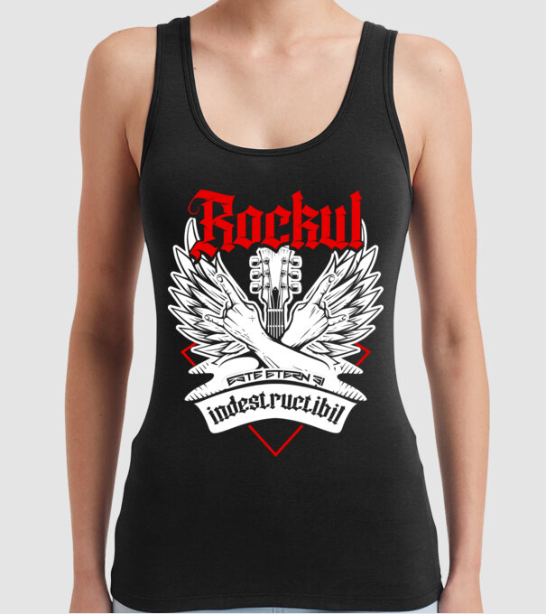 Rockul este etern și indestructibil model negru pe tricou