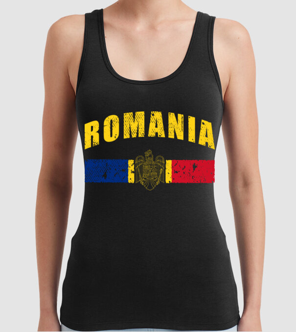 Romania coat of arms model negru pe tricou