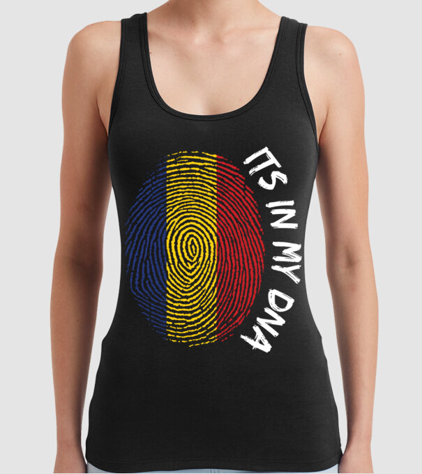 România fingerprint model negru pe tricou