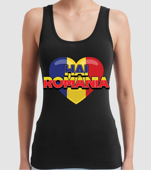 Romania heart model negru pe tricou