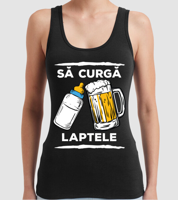 să curgă laptele! model negru pe tricou