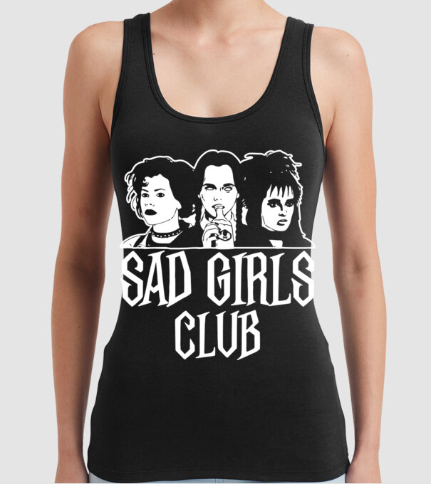 Sad Girls Club model negru pe tricou