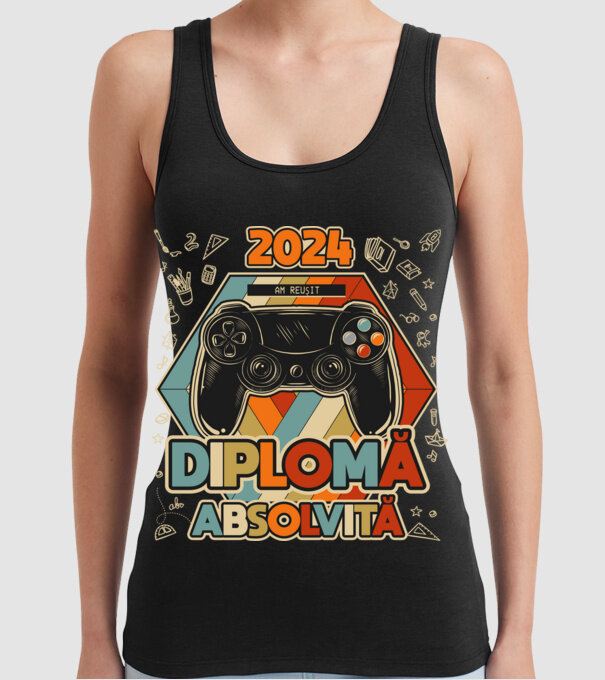 școala  generală diplomă model negru pe tricou