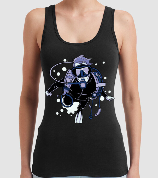 Scuba driver model negru pe tricou
