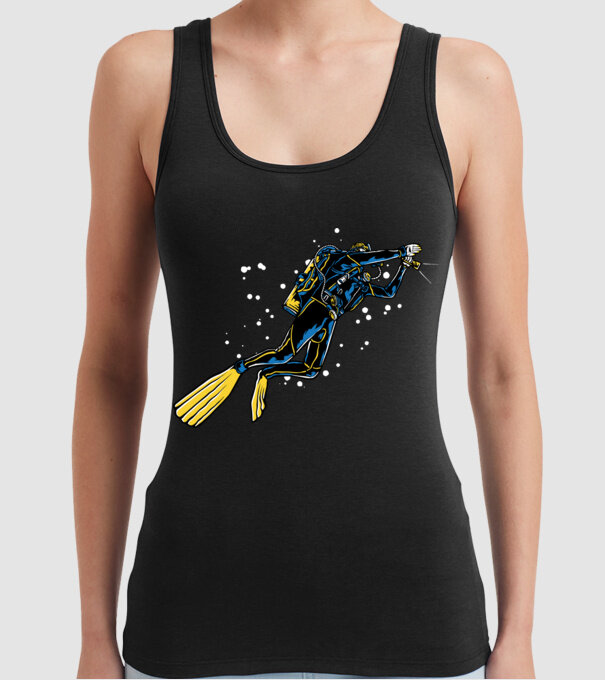 Scuba driver with light model negru pe tricou