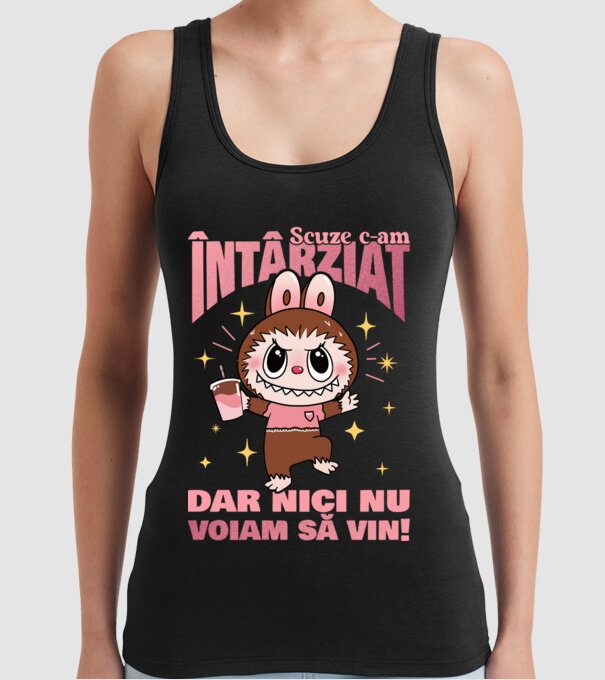 Scuze c-am întârziat model negru pe tricou