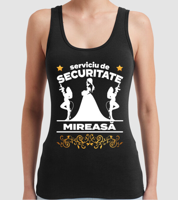 serviciu de securitate mireasă model negru pe tricou
