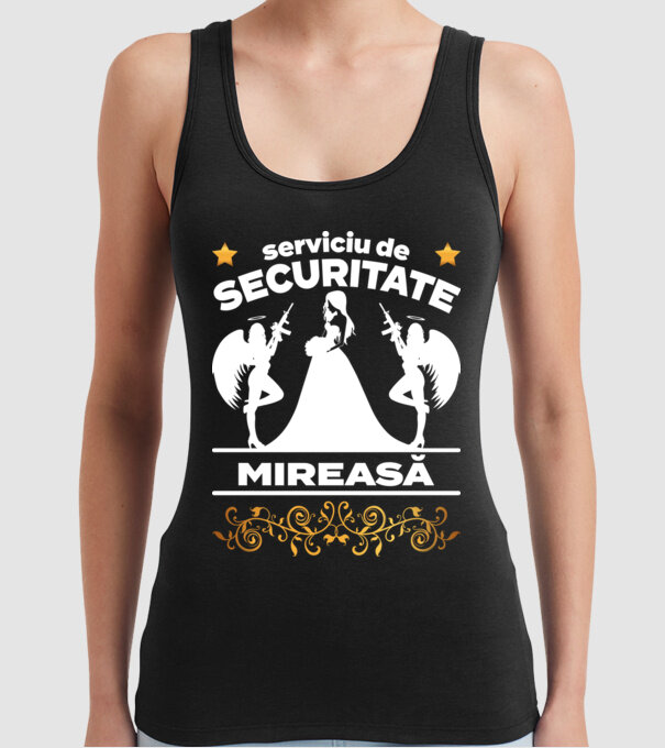 serviciu de securitate mireasă model negru pe tricou