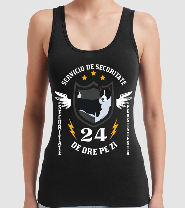 serviciu de securitate - securitate - persistență - 24 de ore pe zi model negru pe tricou