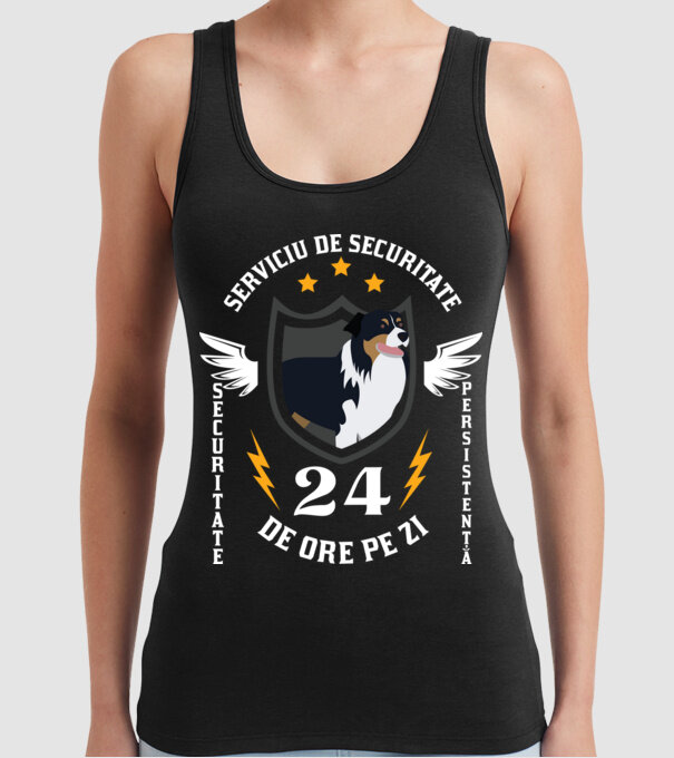 serviciu de securitate - securitate - persistență - 24 de ore pe zi model negru pe tricou