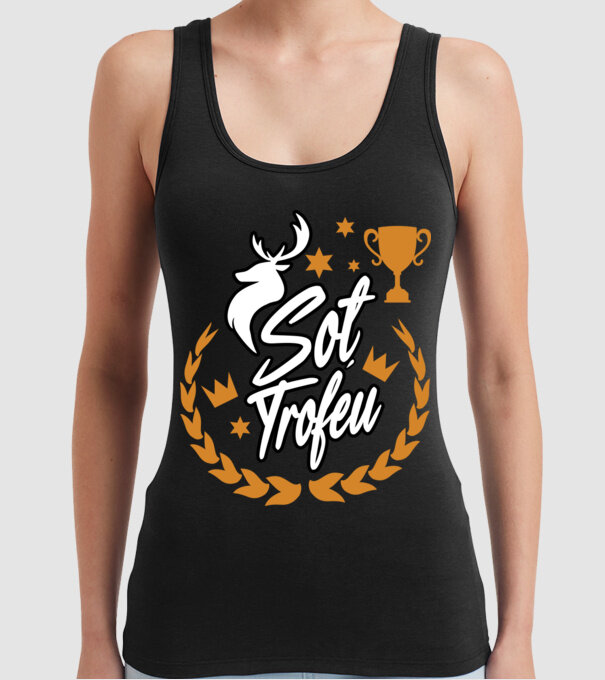 Soț trofeu model negru pe tricou