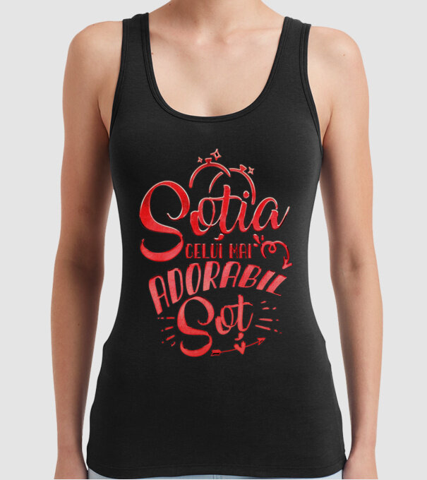 Soția celui mai adorabil soț model negru pe tricou