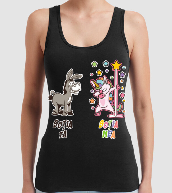 soția ta - soția mea model negru pe tricou