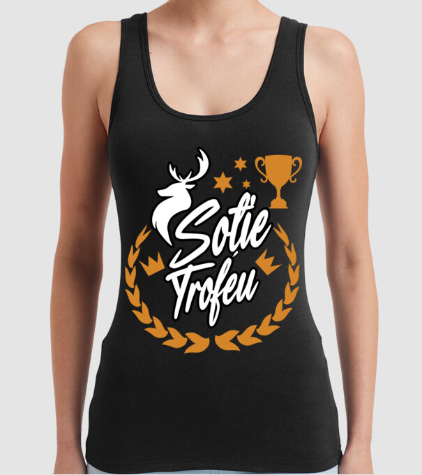 Soție trofeu model negru pe tricou