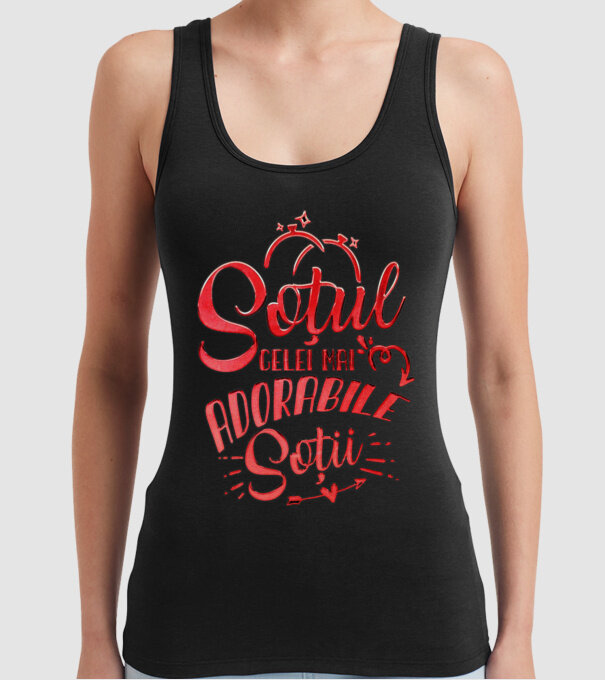 Soțul celei mai adorabile soții model negru pe tricou