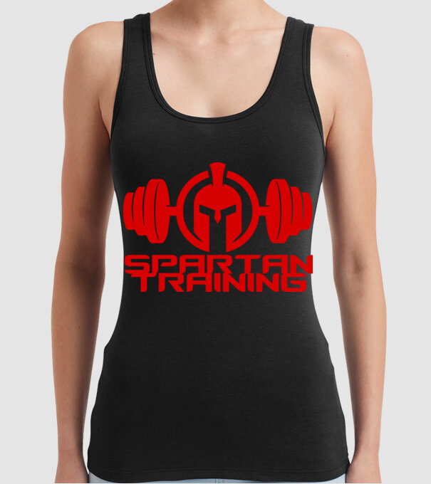 Spartan Training model negru pe tricou