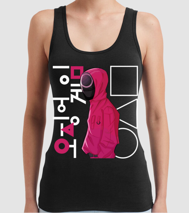 squd game guard model negru pe tricou