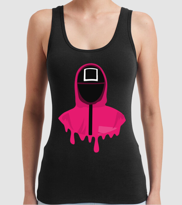 squid game square model negru pe tricou