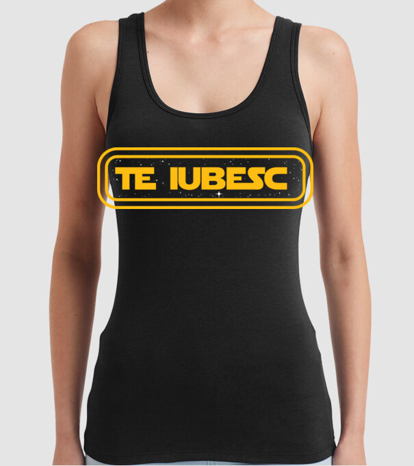 Starwars couple shirt model negru pe tricou
