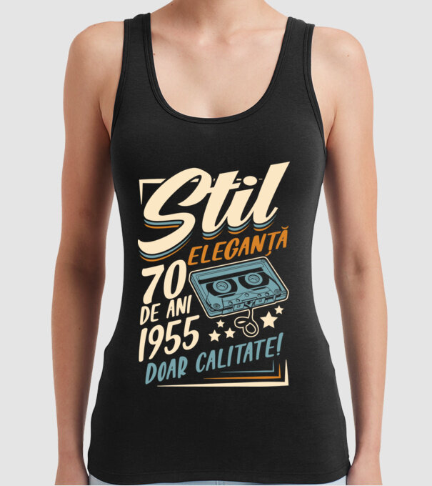 Stil eleganta 1955 model negru pe tricou