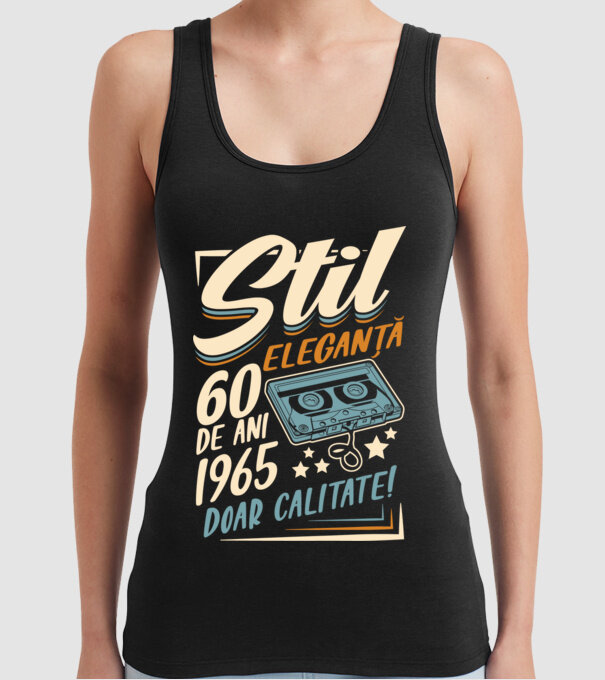 Stil eleganta 1965 model negru pe tricou