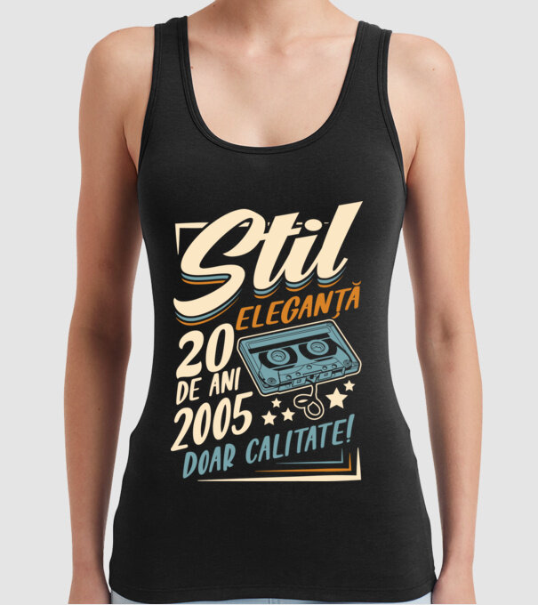 Stil eleganta 2005 model negru pe tricou