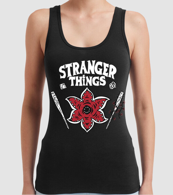 stranger things demogorgon head model negru pe tricou