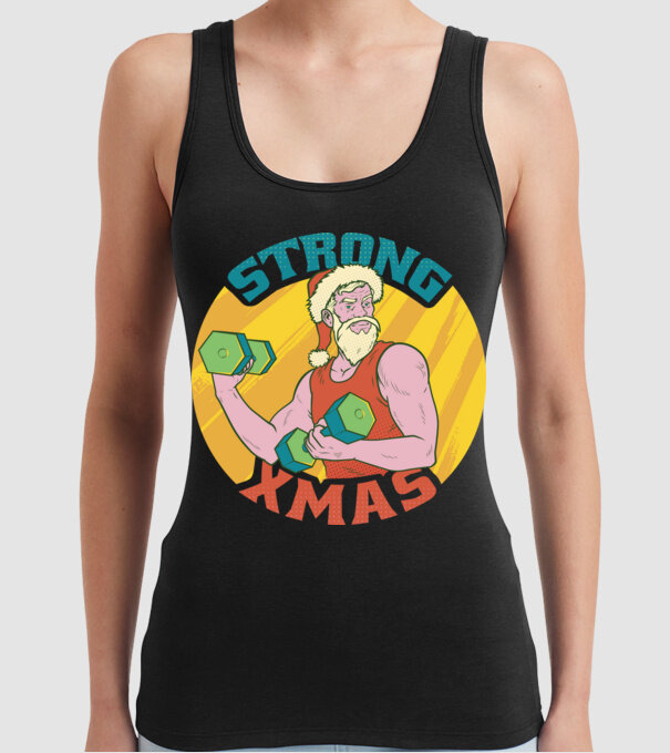 strong xmas model negru pe tricou