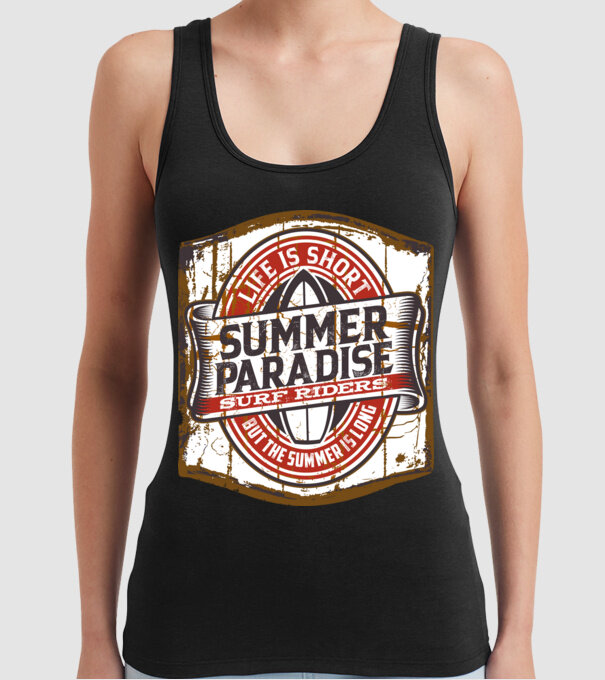 Summer Paradise model negru pe tricou