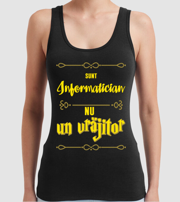 Sunt informatician, nu un vrăjitor model negru pe tricou