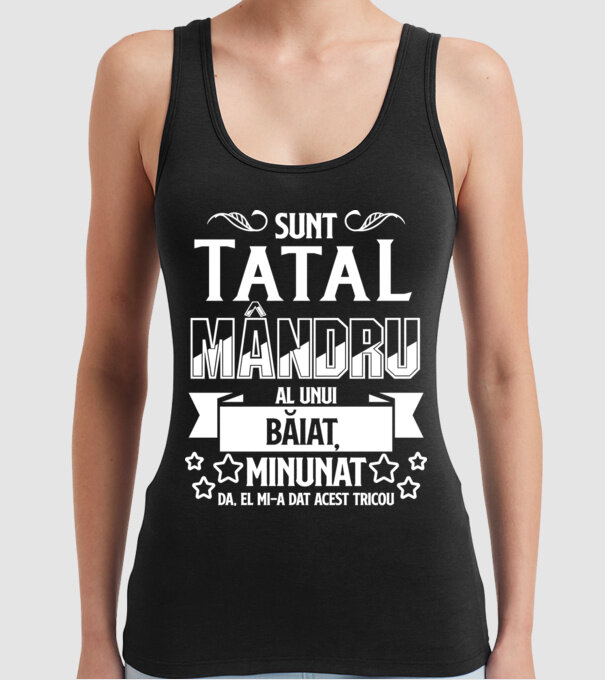 Sunt tatăl mândru al unui băiat minunat - da, el mi-a dat acest tricou model negru pe tricou