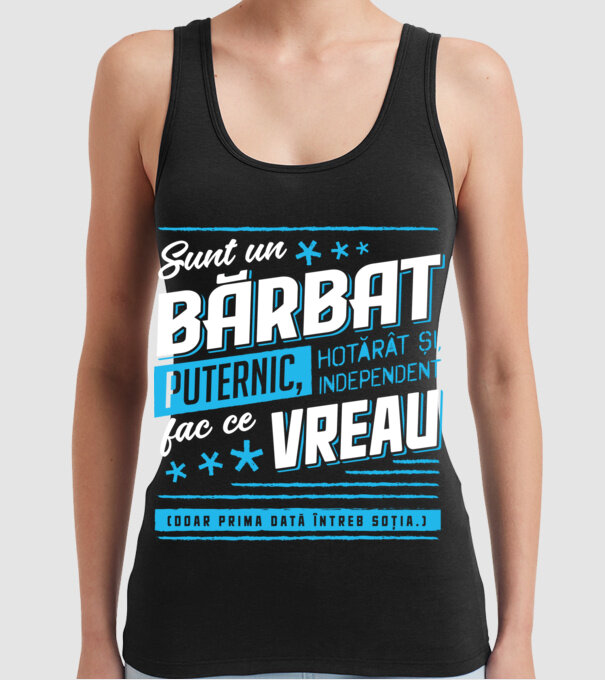 Sunt un bărbat puternic model negru pe tricou