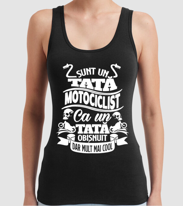 Sunt un tată motociclist, ca un tată obișnuit, dar mult mai cool model negru pe tricou