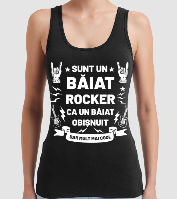 Sunt un băiat rocker, ca un băiat obișnuit, dar mult mai cool model negru pe tricou