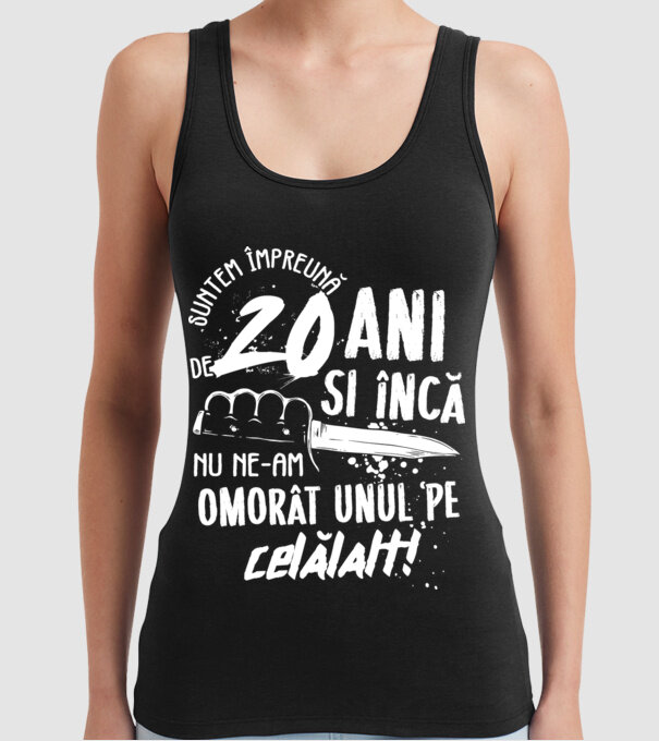 Suntem împreună de 20 ani model negru pe tricou
