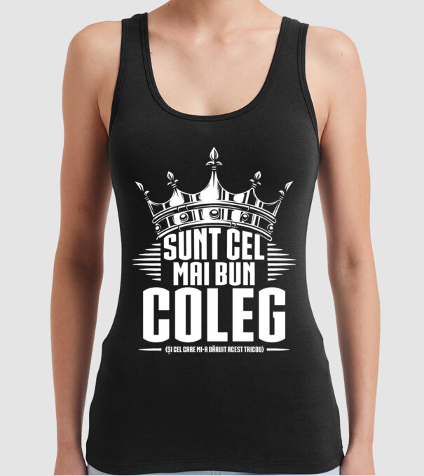 super coleg model negru pe tricou