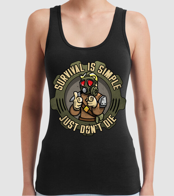 Survival model negru pe tricou