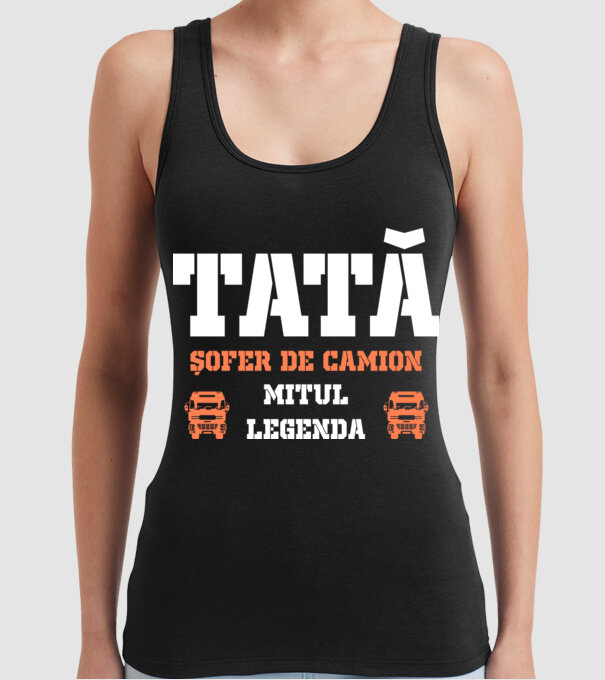 tată, șofer de camion, mitul, legenda model negru pe tricou