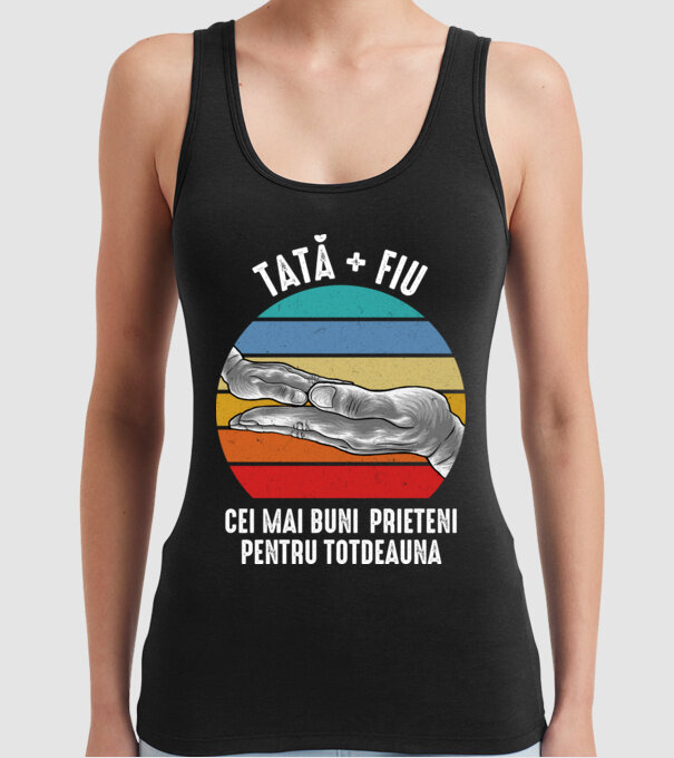 Tată - fiu - Cei mai buni prieteni pentru totdeauna model negru pe tricou